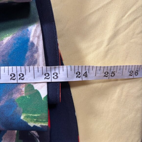 Alice + Oliva Womens Multicolor Brush Stroke Sleeveless Lined Peplum Top Size 4 - Picture 9 of 10